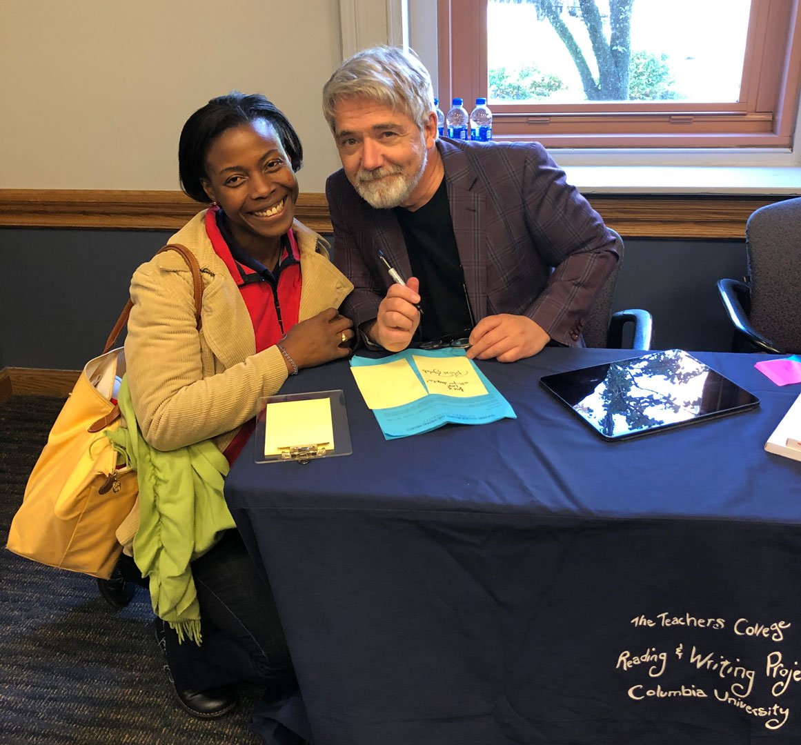 Jane Attah with Author Peter Reynolds, one of the two focuses of her Deep Dive.